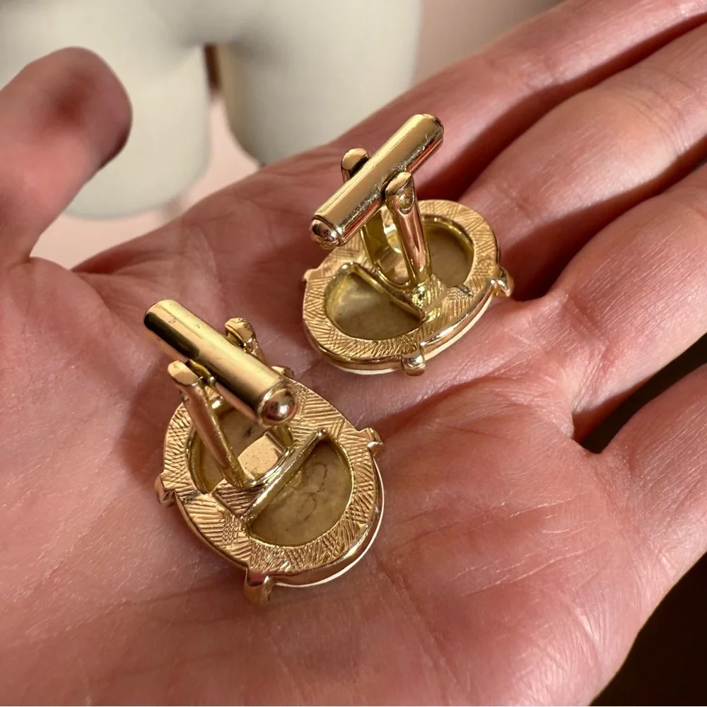 Vintage 1960 70’s MCM Eclectic Grandpa Oversized Fishing Cufflinks